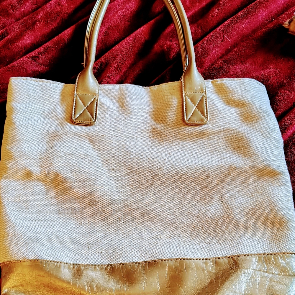 Unbranded Women's Purse Two Tone. Beige And Gold